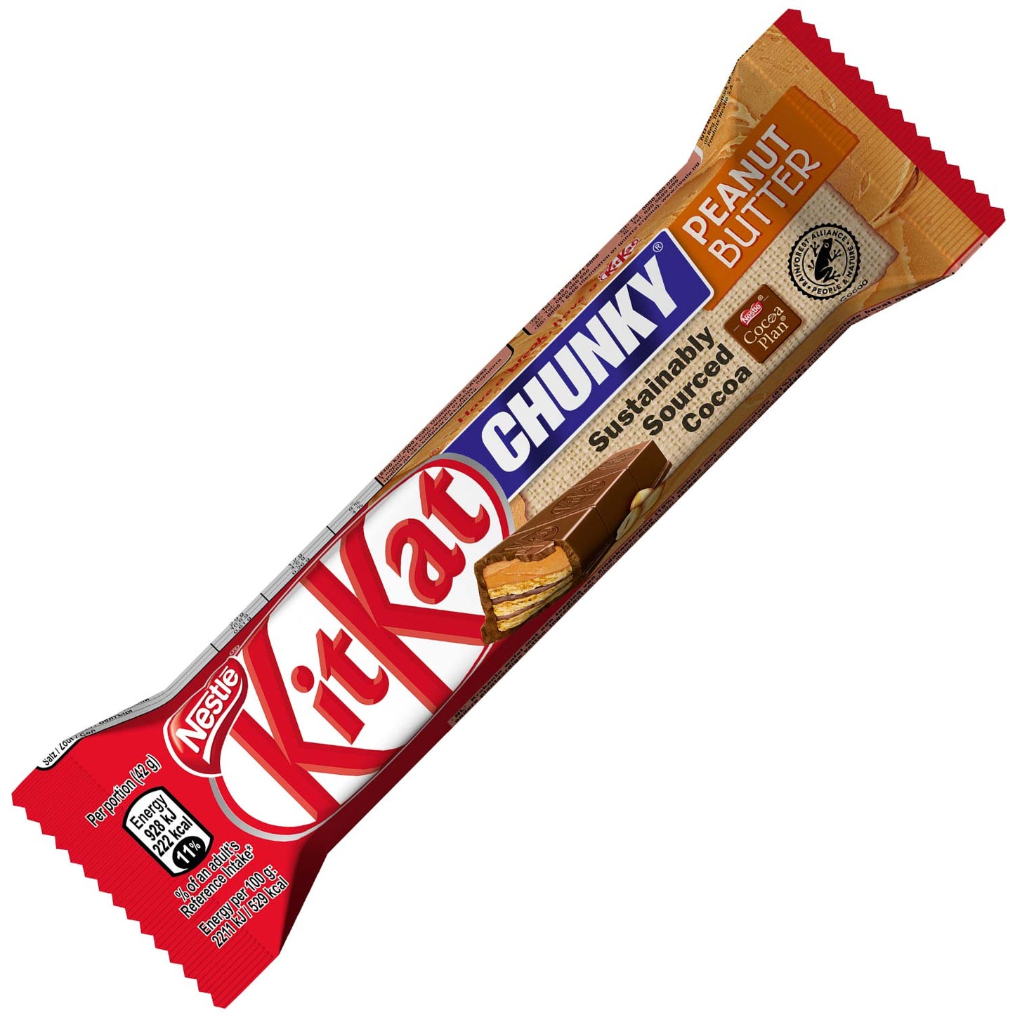 KitKat Chunky Peanut Butter 24x42g Knusperwaffel mit Erdnusscreme in Milchschokolade - Candyshop.ch