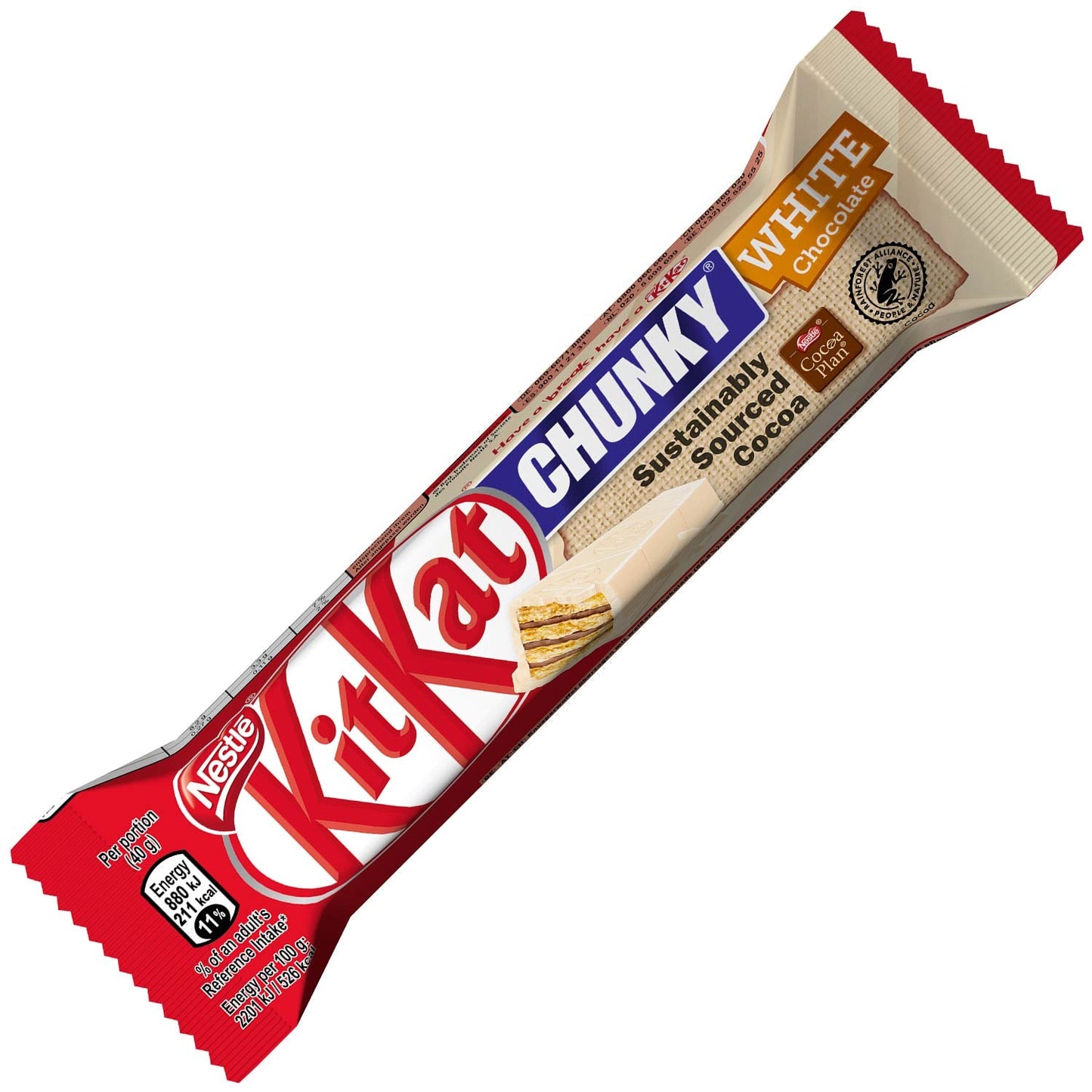KitKat Chunky White Chocolate 24x40g 24 einzeln verpackte Knusperwaffel-Riegel - Candyshop.ch
