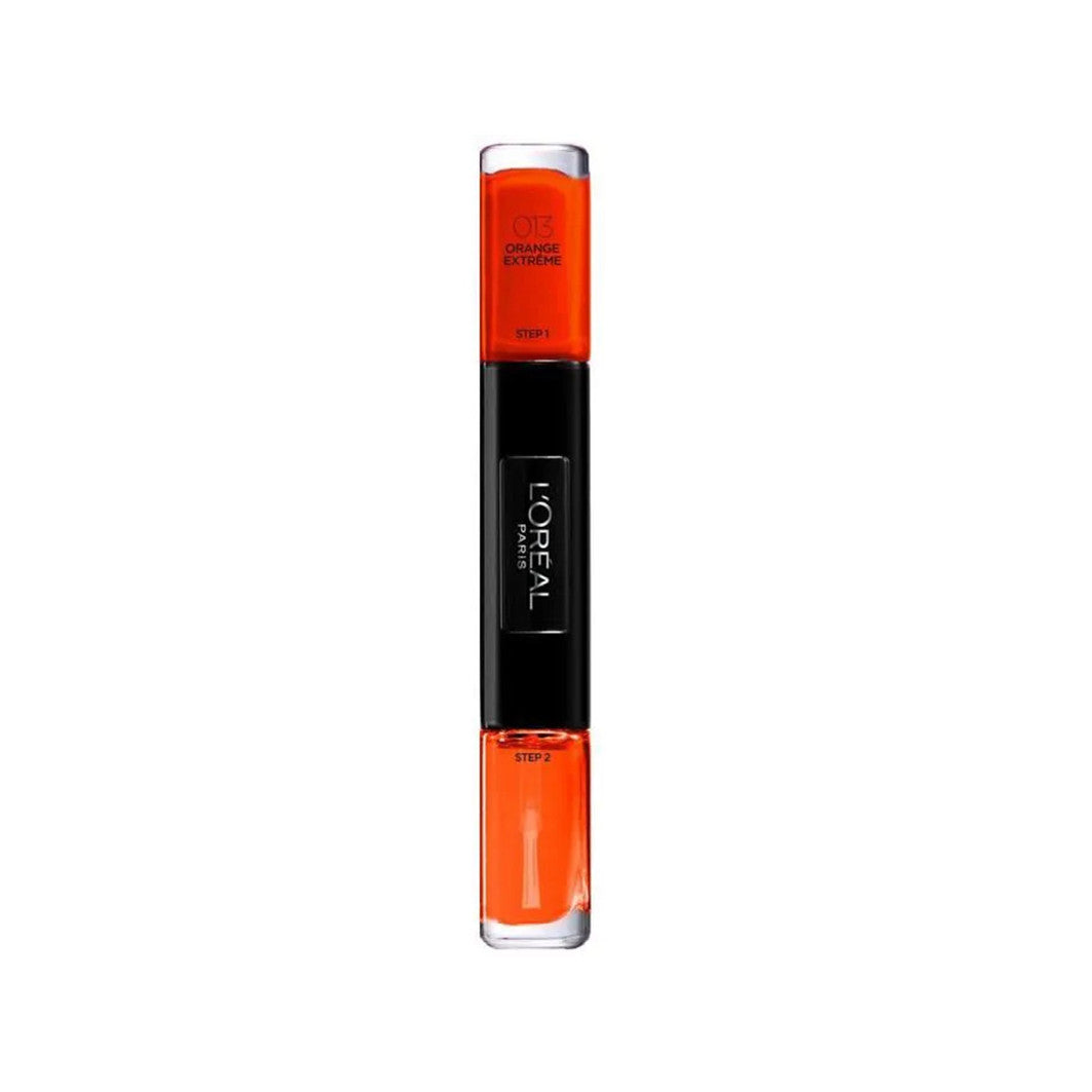 L`Oreal Paris L'Oreal Paris, Infallible, Gel-Effekt, Nagellack 2-in-1, 013, Extrem Orange, 2 x, 5 ml Regular