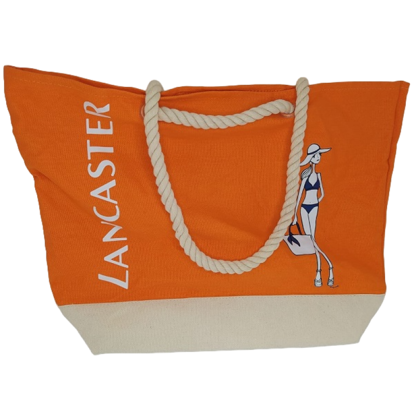Lancaster, Lancaster, Material, Textilhandtasche, Strand, Orange, 44 x 26 cm
