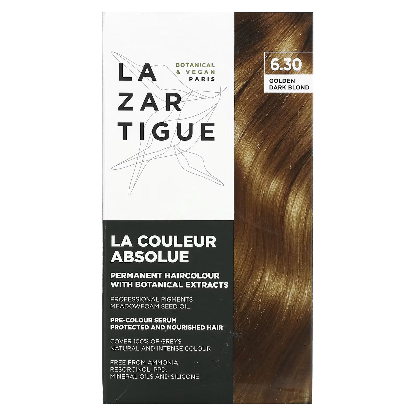 Lazartigue La Couleur Absolue 6.30 Golden Dark Blond – Permanente Haarfarbe 143 ml