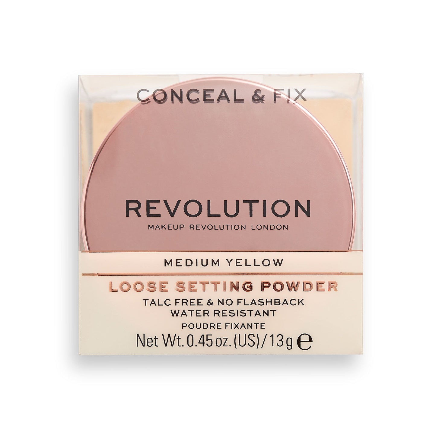 Makeup Revolution Makeup Revolution, Conceal & Fix, Vegan, Loses Fixierpuder, Mittelgelb, 13 g Regular