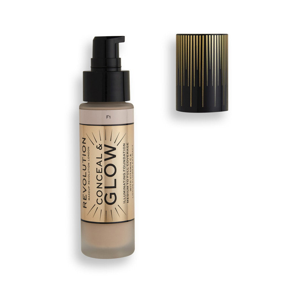 Makeup Revolution Makeup Revolution, Conceal & Glow, Erleuchtend, Cremige Foundation, F1, 23 ml Regular