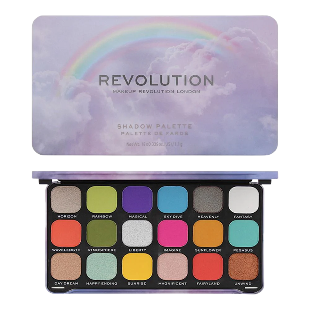 Makeup Revolution Makeup Revolution, Rainbow, Lidschattenpalette, 18, 19.8 g Regular