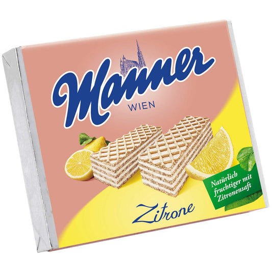 Manner Zitronen Schnitten 75g Knusprige Waffeln mit Zitronencremefüllung. - Candyshop.ch