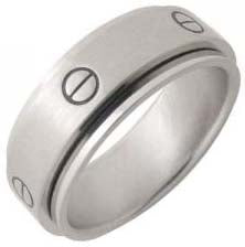 MANUEL ZED Mod. SCRATCH - Size 14 ***SPECIAL PRICE*** Damen Ring aus Edelstahl G2045_000014 – Produktansicht