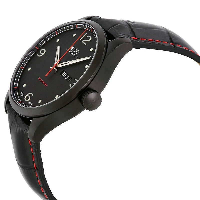 MIDO MULTIFORT GENT ARABIC M0054303705000 Day & Date Armbanduhr 42 mm Schwarz ansicht-3