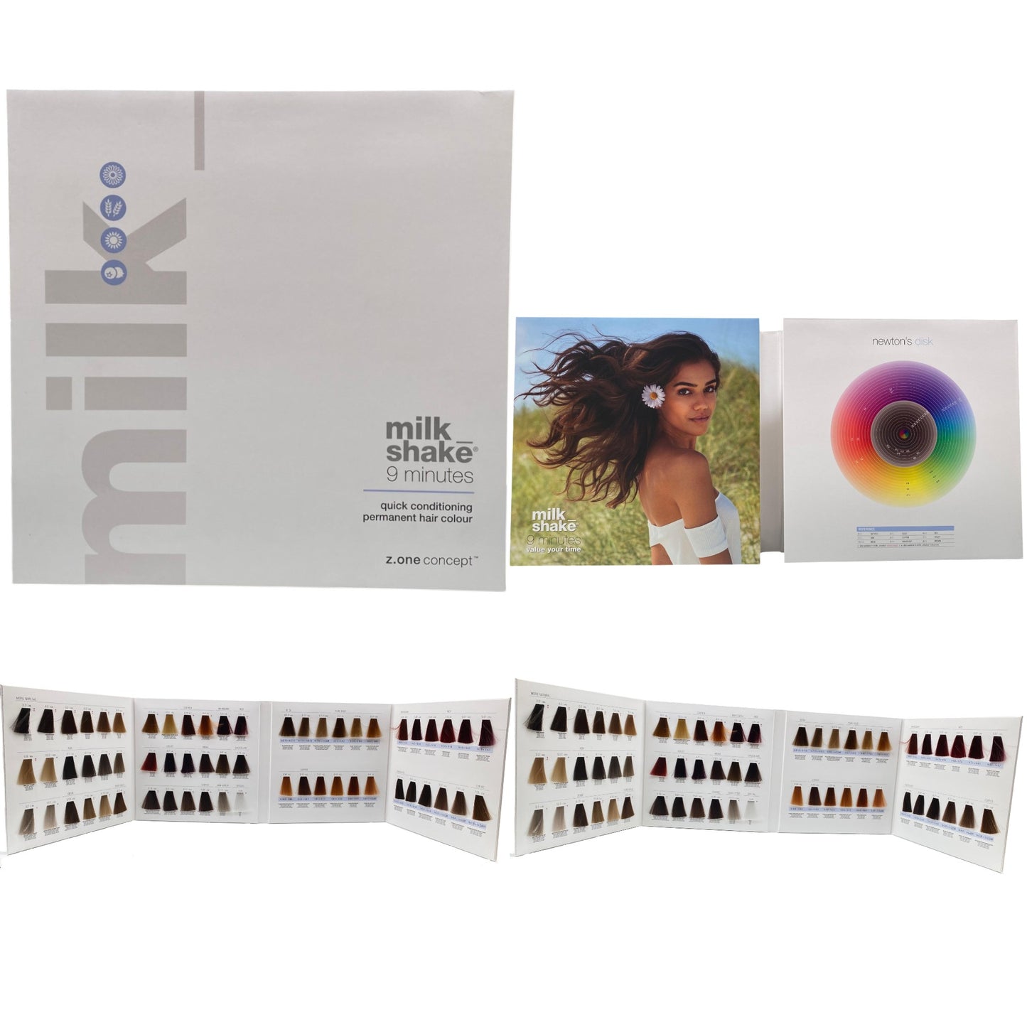 Milk Shake Milk Shake 9 Minutes Haarfarbenkarte für Salonbedarf und Haarfarbenübersicht