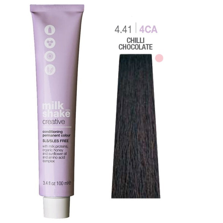 Milk Shake Milk Shake, Creative, Ohne SLS/SLES, Permanente Haarfarbe, 4.414CA Chili Chocolate, 100 ml Regular