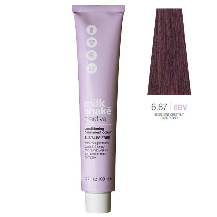 Milk Shake Milk Shake, Creative, Ohne SLS/SLES, Permanente Haarfarbe, 6.876BV Iridescent Chestnut Dark Blond, 100 ml Regular
