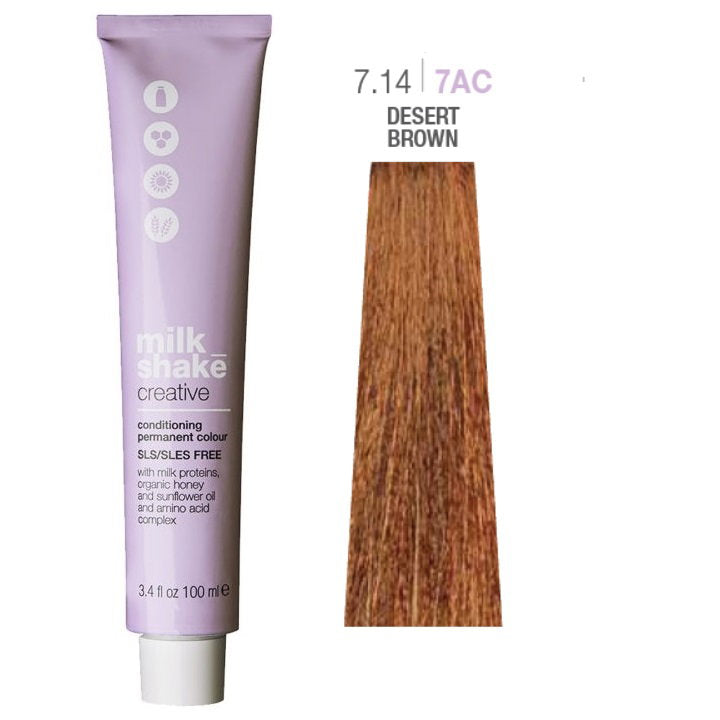 Milk Shake Milk Shake, Creative, Ohne SLS/SLES, Permanente Haarfarbe, 7.147AC Desert Brown, 100 ml Regular