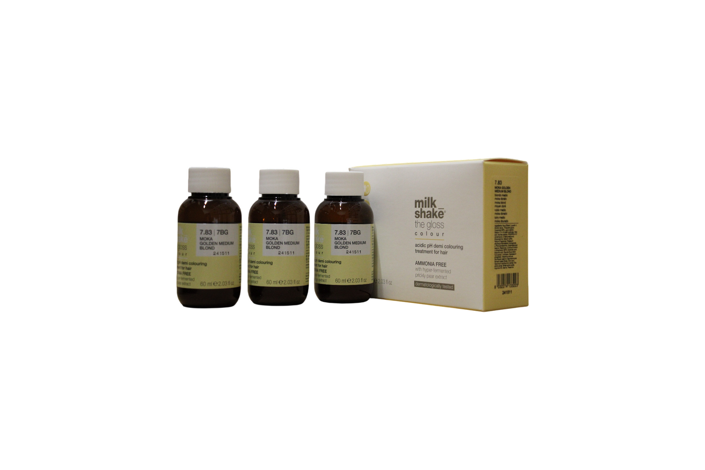 Milk Shake Set Trio, Milk Shake, Gloss, Demi-permanente Haarfarbe, 7.837BG , 3 stk, 60 ml Regular