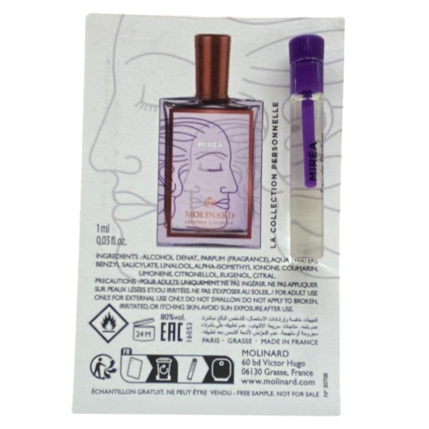 Molinard Molinard, Collection Personnelle - Mirea, Eau de Parfum, Unisex, 1 ml Fläschchen Vial