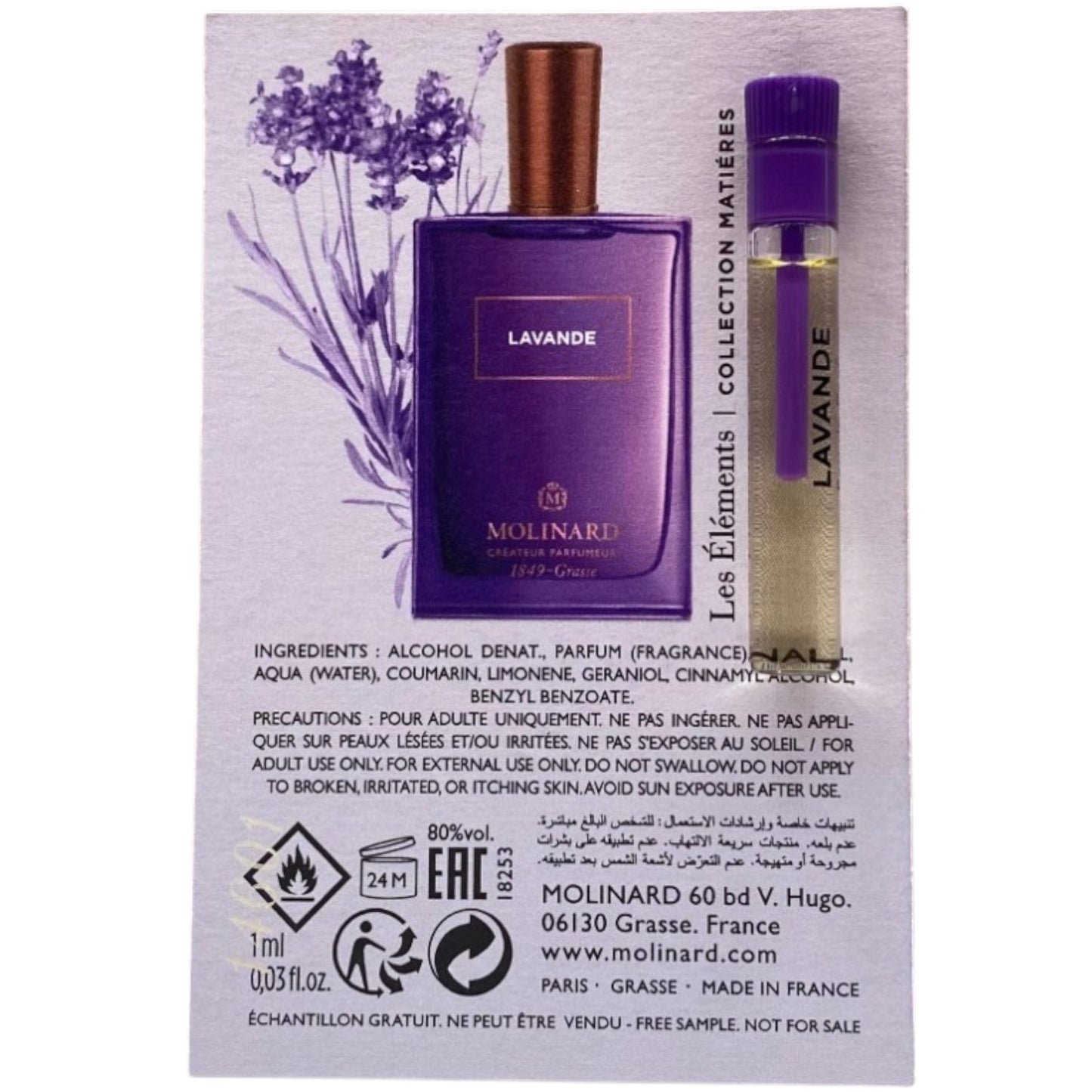 Molinard Molinard, Les Elements - Lavande, Eau de Parfum, Für Frauen, 1 ml Fläschchen Vial