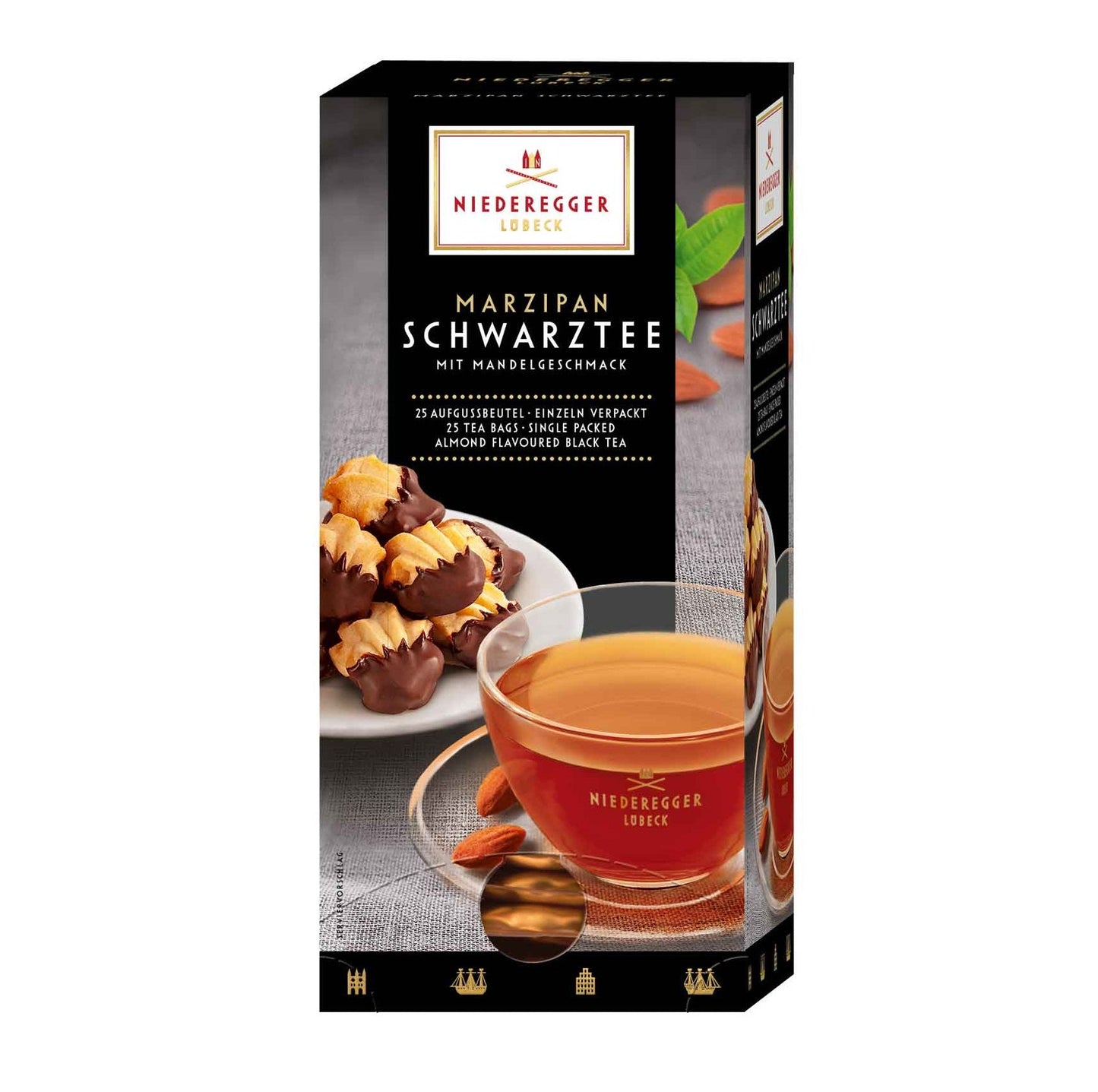 Niederegger Marzipan Schwarztee 25er - Candyshop.ch