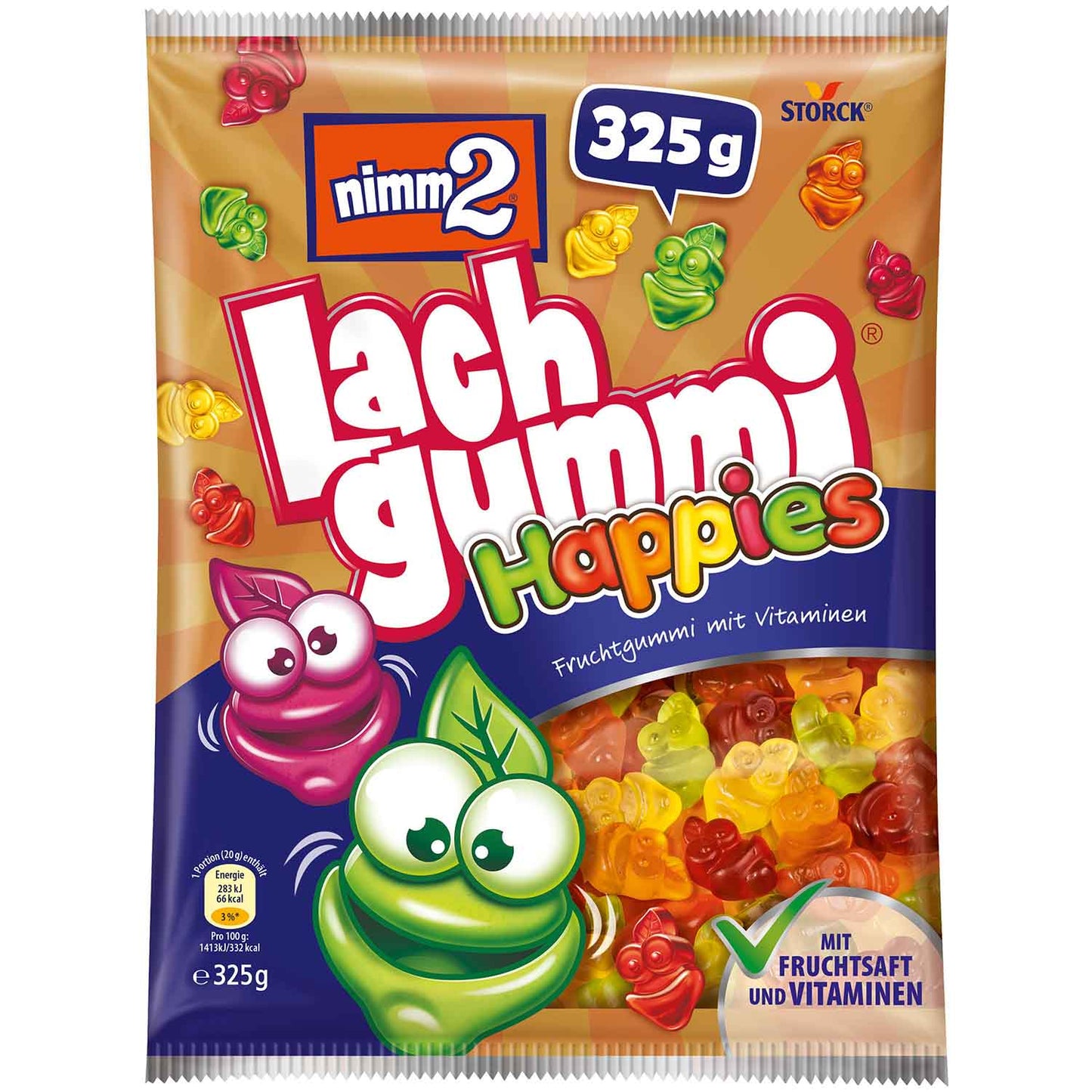 nimm2 Lachgummi Happies 325g Fruchtgummi mit Vitaminen