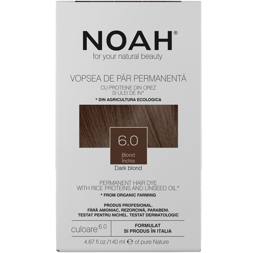 Noah Noah, Permanent Hair Colour, Permanente Haarfarbe, 6.0 Dark Blonde, 140 ml Regular