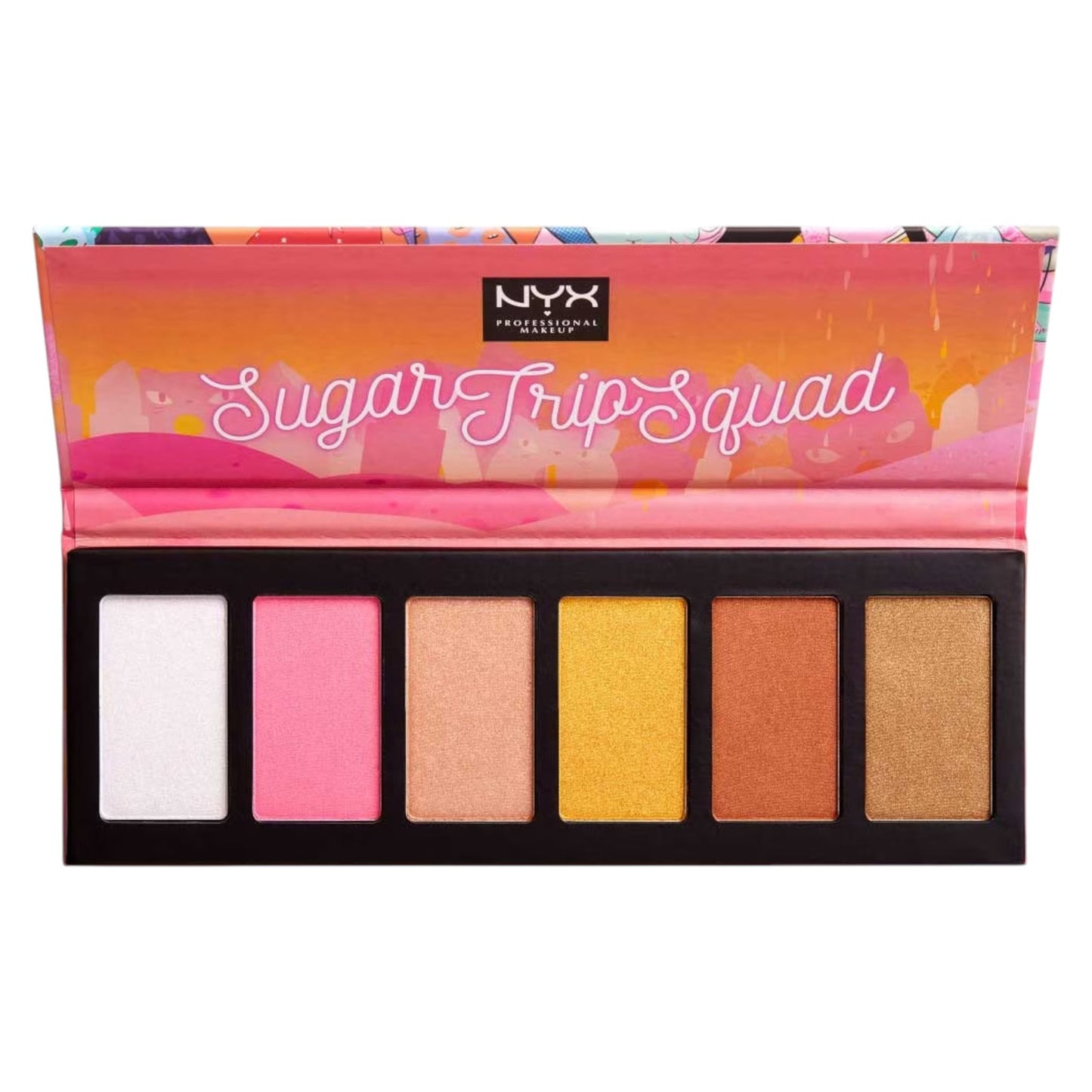 Nyx Nyx, Sugar Trip Squad, Tierversuchsfrei, Schimmernd, Highlighter-Palette, 01, SQUADHP, 30 g Regular