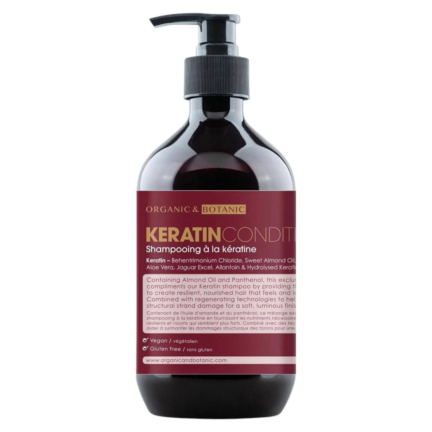 Organic & Botanic Organic & Botanic, Keratin, Haarbehandlungs-Conditioner, Reinigung und Pflege, Alle Haartypen, 500 ml Regul