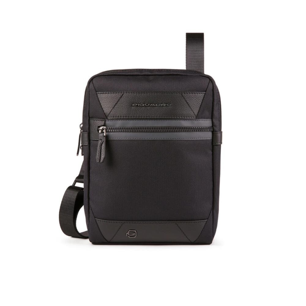 Piquadro Piquadro, Trakai, Leder & Stoff, Klein, Textil-Umhängetasche, Schwarz, 27 x 21 x 5 cm, Für Männer Regular