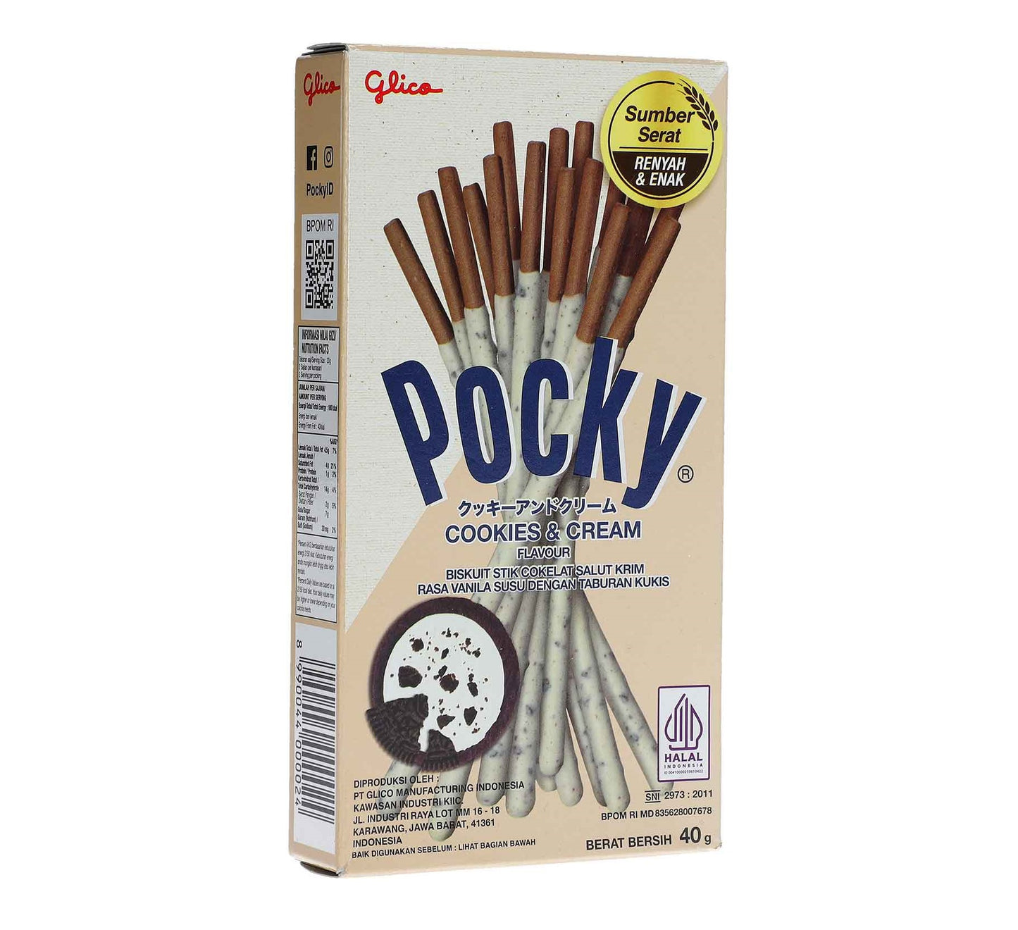 Pocky Cookies & Creme Sticks 40g Keksstangen mit Sahnekeksgeschmack