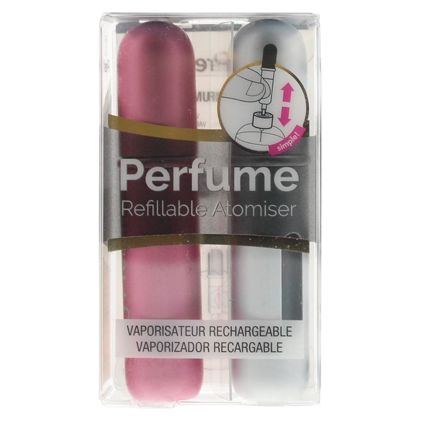 Pressit Duo Set, Pressit, Pink & Silver, Nachfüllbares Zerstäuberetui, 2 stk Regular