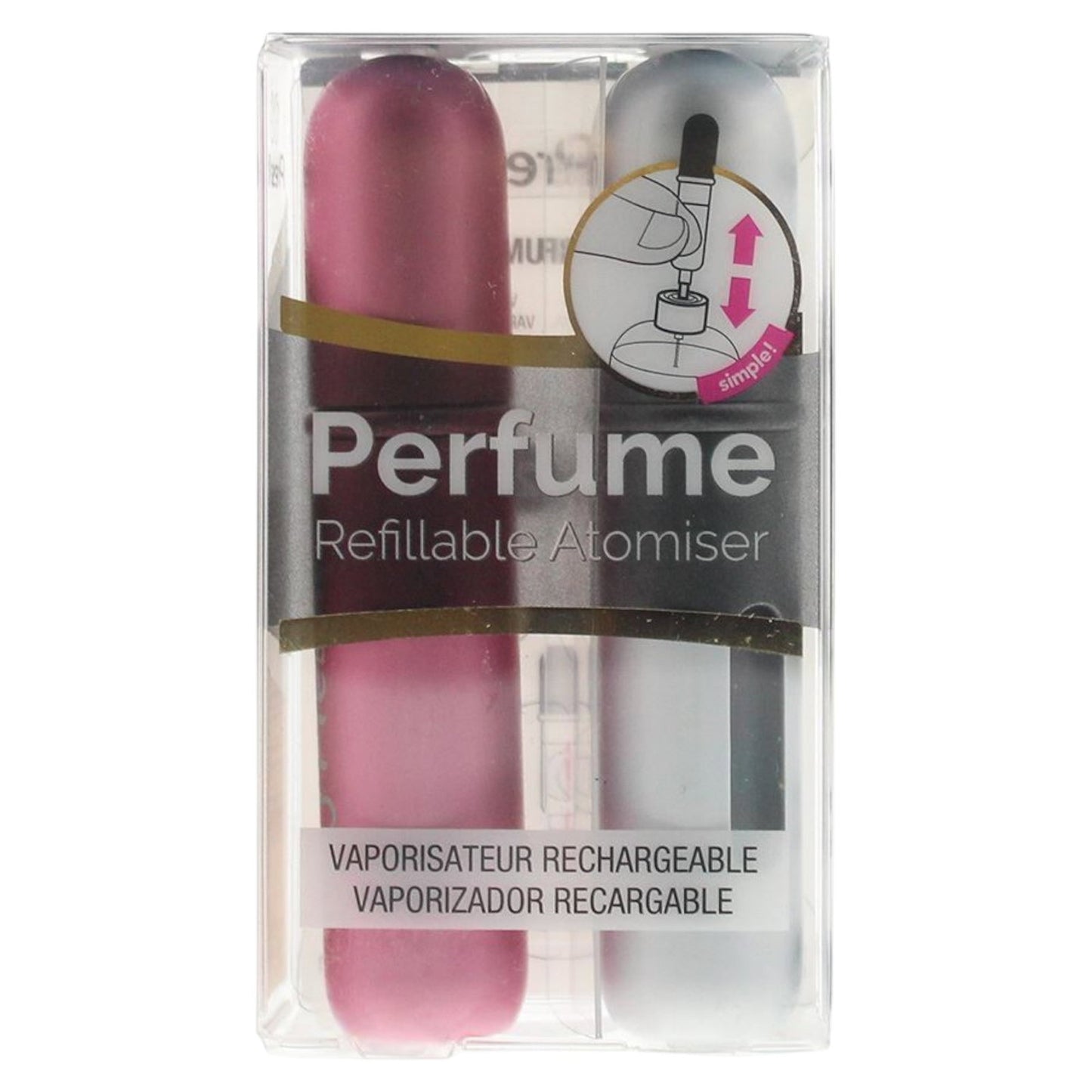 Pressit Duo Set, Pressit, Pink & Silver, Nachfüllbares Zerstäuberetui, 2 stk Regular