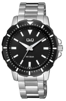 Q&Q GENT ONLY TIME Herren Quarzuhr aus Metal 44 mm Q43B-002PY – Produktansicht