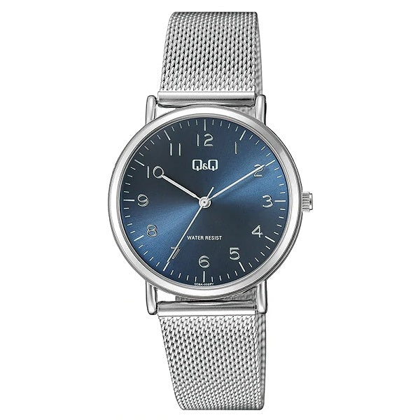 Q&Q LADY ONLY TIME Damen Quarzuhr aus Metal Mesh 35 mm Q05A-002PY – Produktansicht