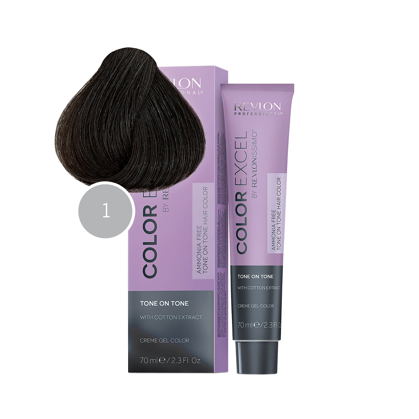 Revlon Revlon, Color Excel, Semi-permanente Haarfarbe, 1 Black, 70 ml Regular