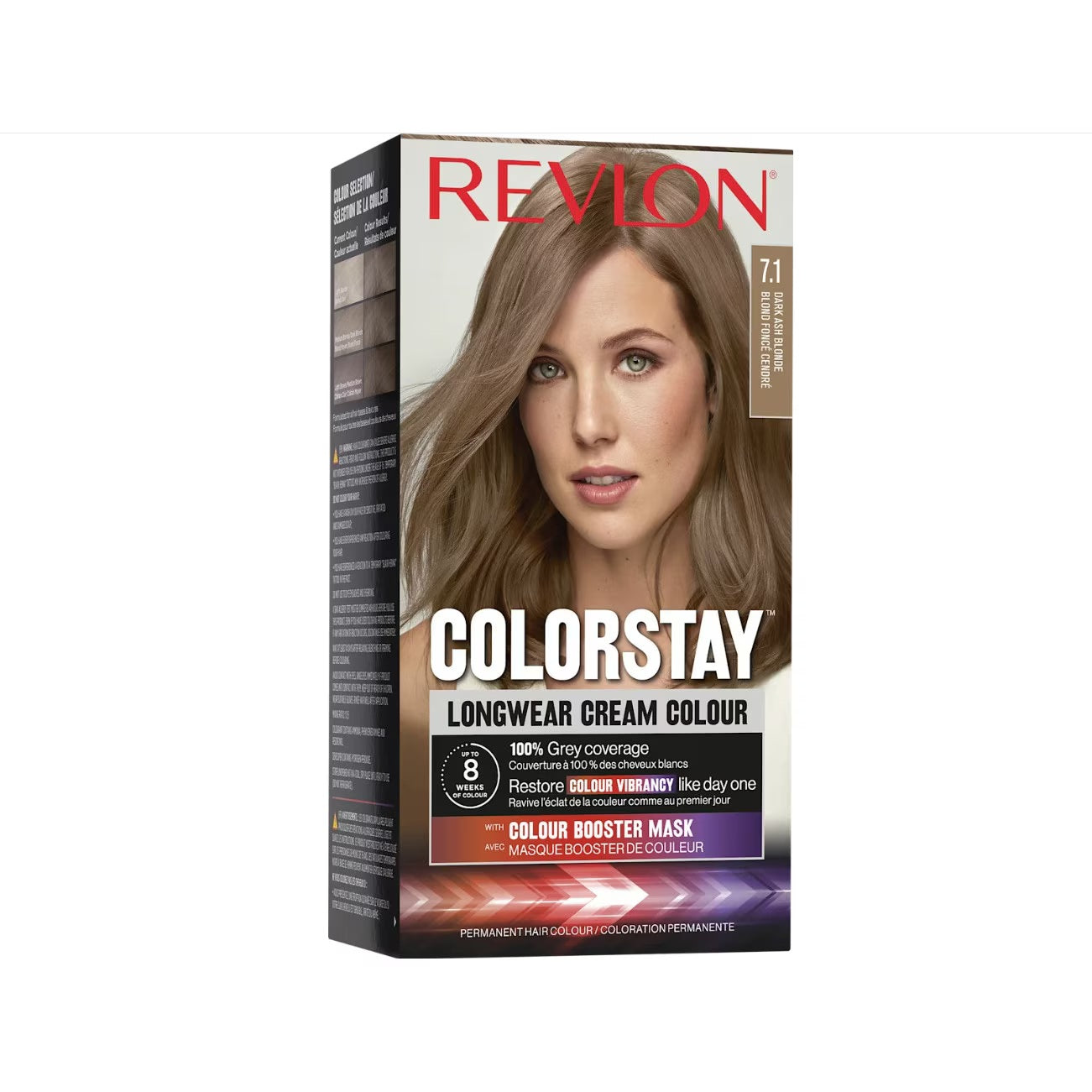 Revlon Revlon, Color Stay, Permanente Haarfarbe, 7.1 Dark Ash Blonde, 165 ml Regular