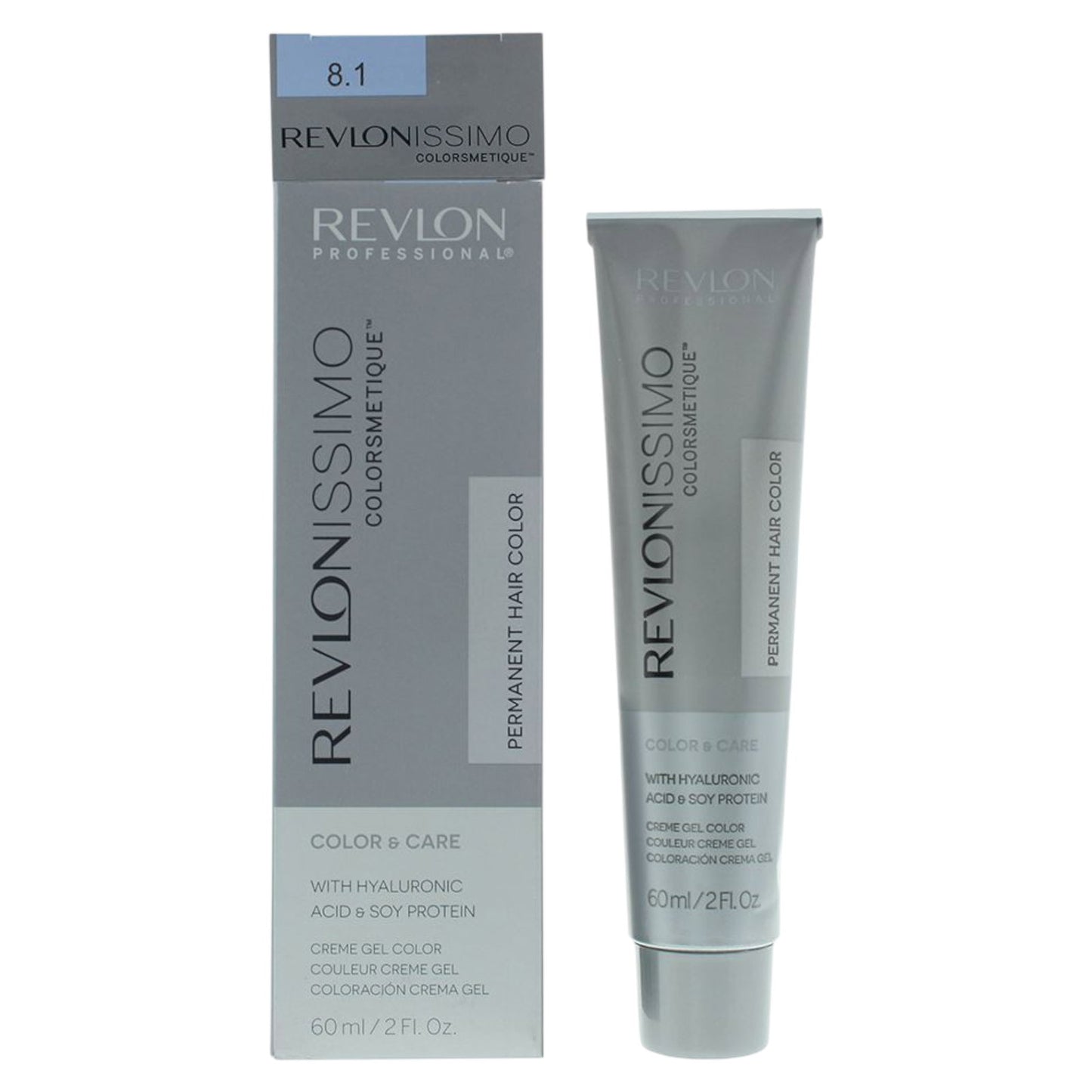 Revlon Revlon, Revlonissimo Colorsmetique, Hyaluronsäure, Permanente Haarfarbe, 8.1 Light Ash Blonde, 60 ml Regular