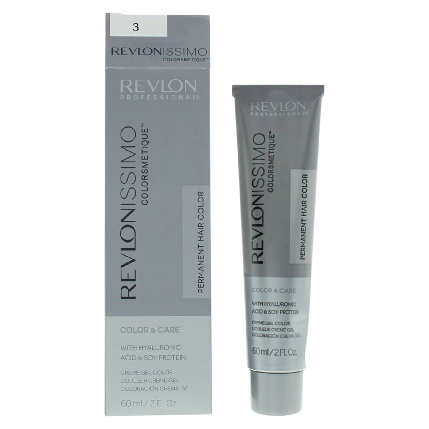 Revlon Revlon, Revlonissimo Colorsmetique, Hyaluronsäure, Permanente Haarfarbe, 3 Dark Brown, 60 ml Regular