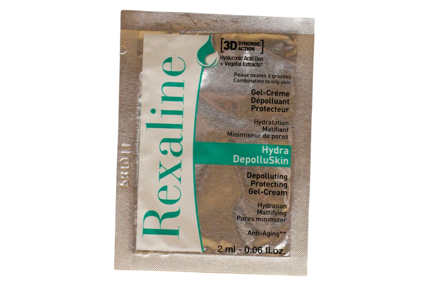 Rexaline Rexaline, 3D Hydra-Depolluskin, Hyaluronsäure, Antiverschmutzung, Gelcreme, Für das Gesicht, 2 ml *Muster Sample