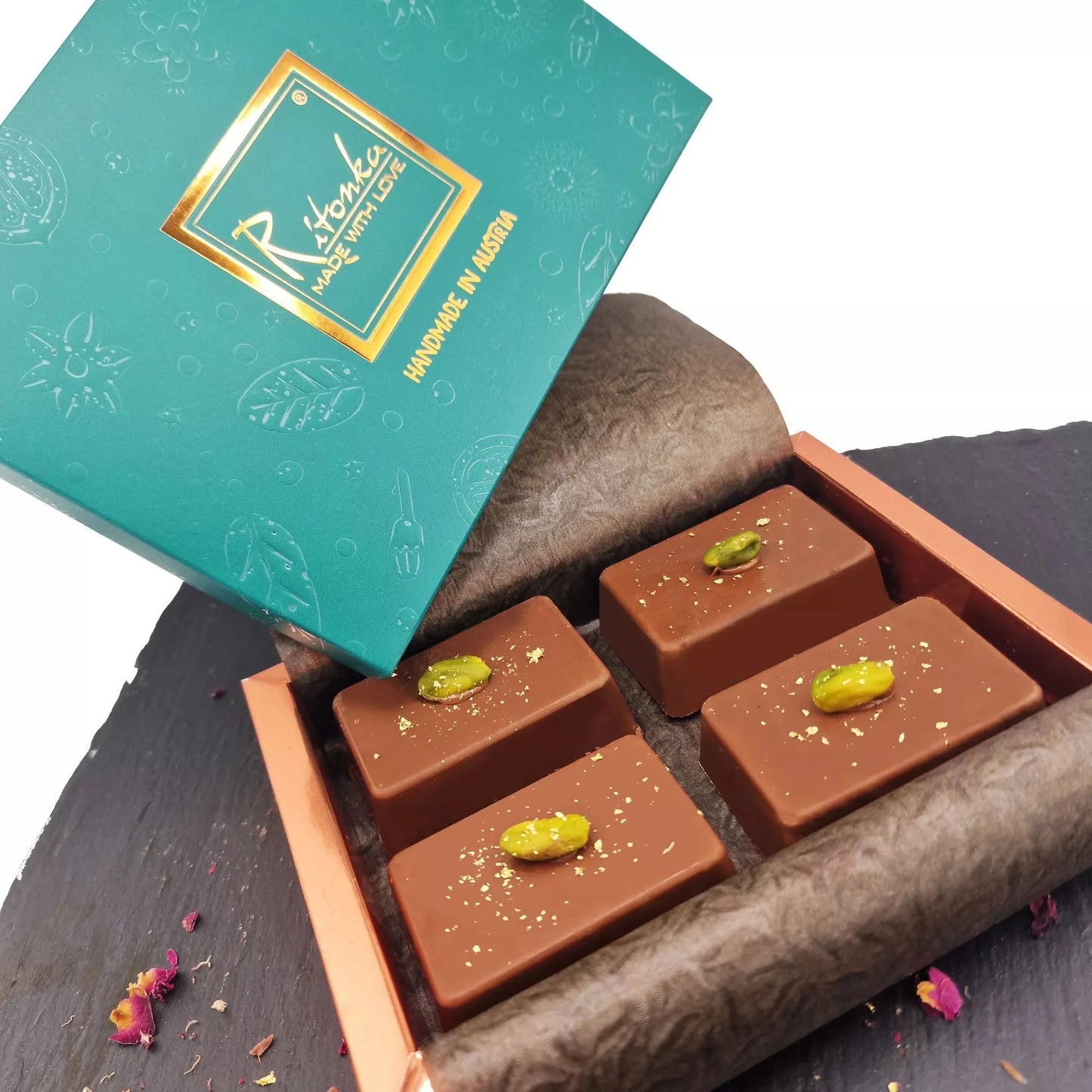 Ritonka Knafeh Chocolate PISTACHIO mit echtem Gold Dubai Schokolade 🍫 220g - Candyshop.ch
