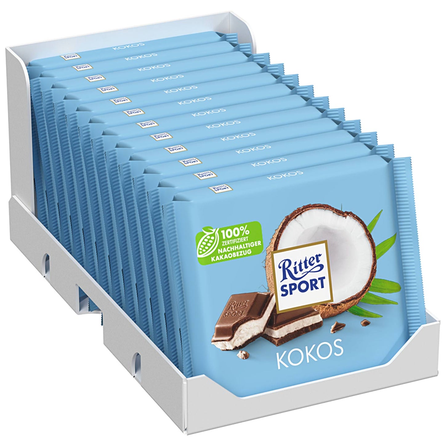 Ritter Sport Kokos 100g Alpen-Vollmilch-Schokolade mit Kokos-Milch-Creme