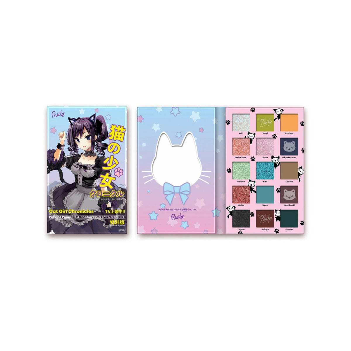 Rude Cosmetics Rude Cosmetics, Cat Girl Chronicles, Lidschattenpalette, 15 Schattierungen Regular