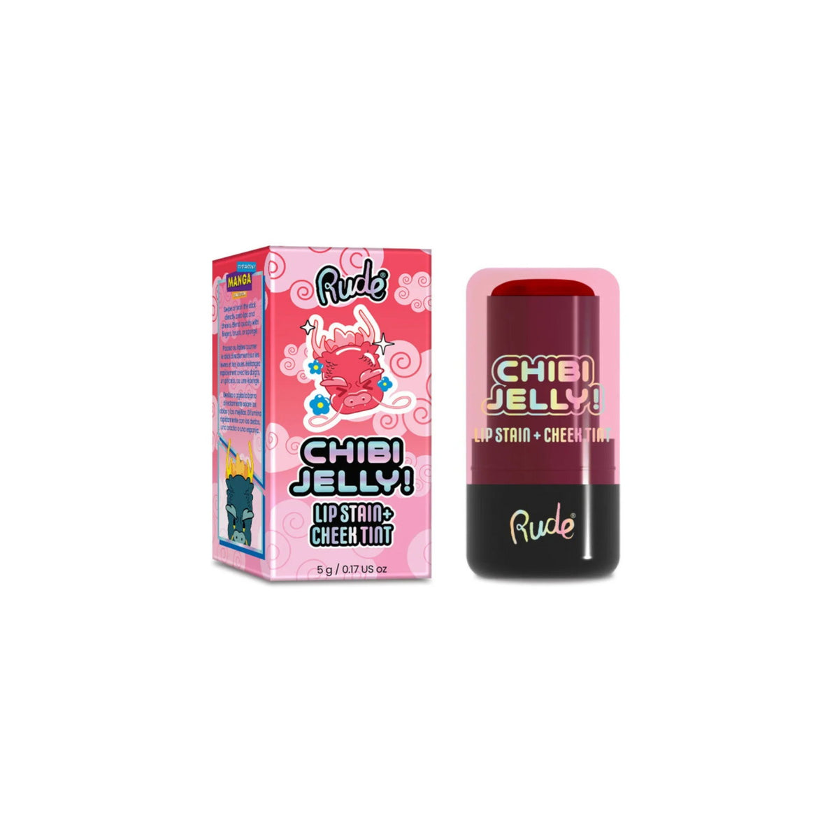 Rude Cosmetics Rude Cosmetics, Chibi Jelly, Lippen- und Wangenbalsam 2-in-1, Sakura, 5 g Regular