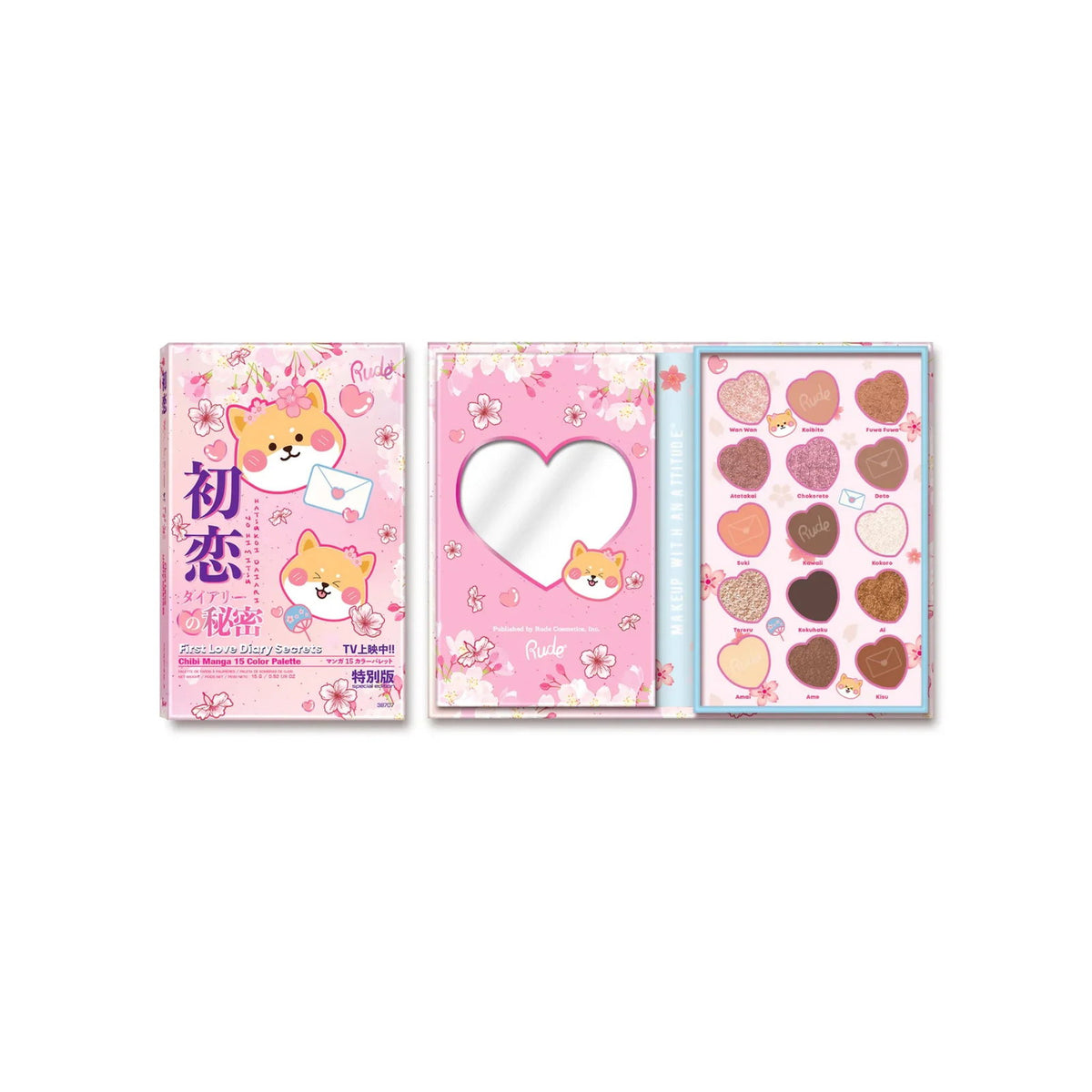 Rude Cosmetics Rude Cosmetics, First Love Diary Secrets, Lidschattenpalette, 15 Schattierungen Regular