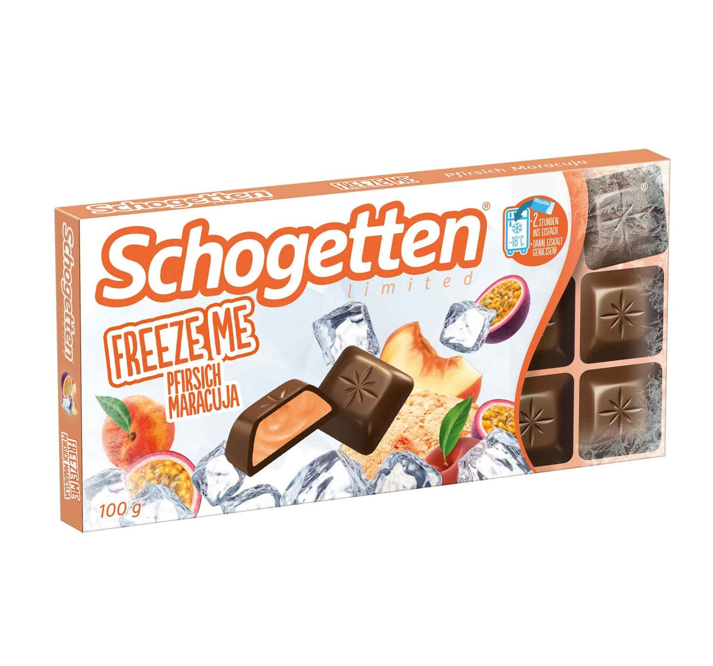 Schogetten Freeze Me Pfirsich Maracuja 100g Schokolade - Candyshop.ch