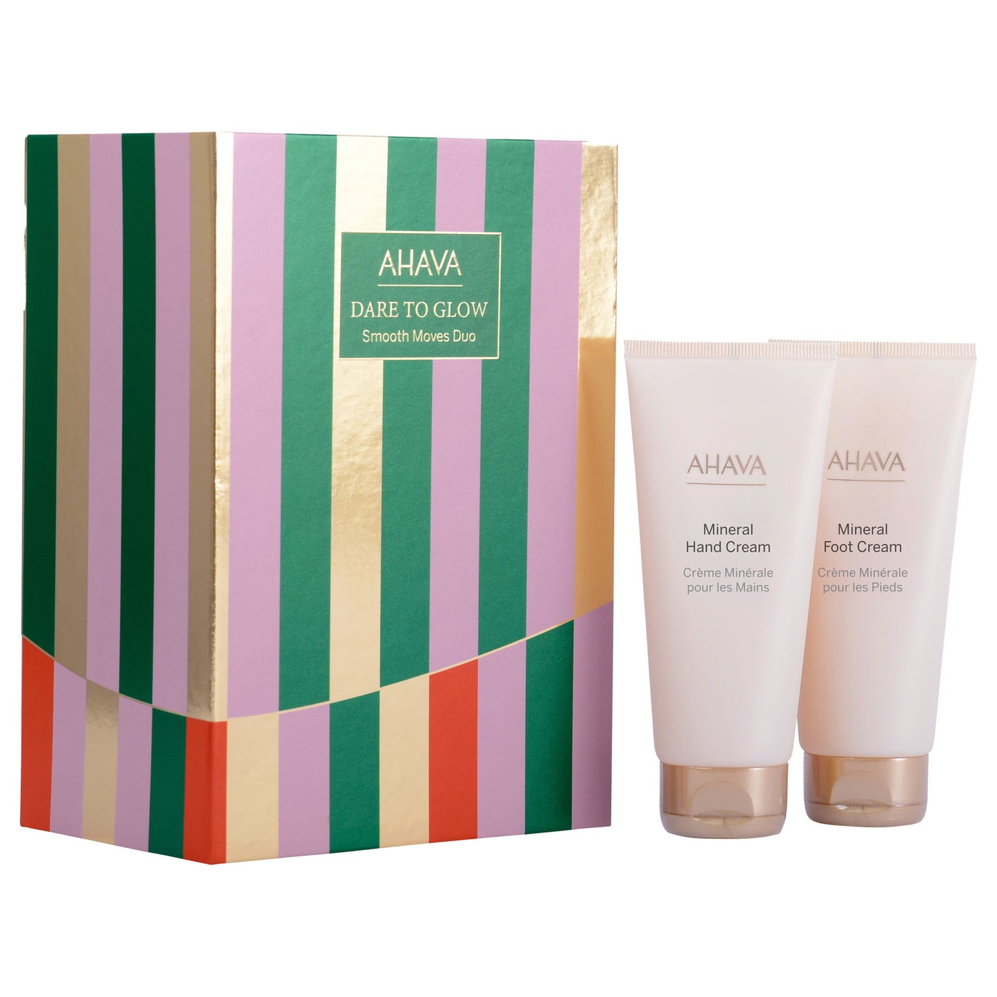 Ahava Hautpflegeset Dare To Glow Set Ahava: Dead Sea Water, Hydration, Hand Cream, 100 ml + Mineral, Nourishing, Foot Cream,