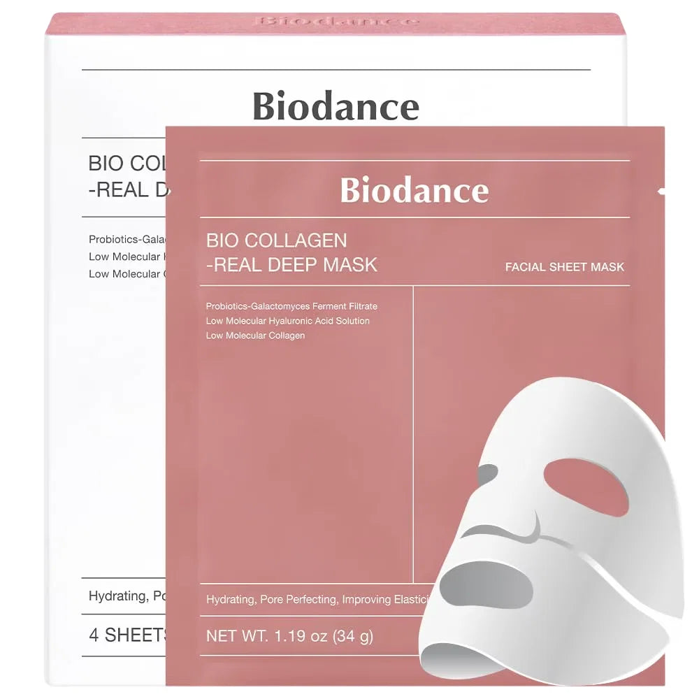 Biodance Setzen, Biodance, Collagen, Porenverfeinerung, Gesichtsmaske, Für das Gesicht, 4 stk, 34 g Regular