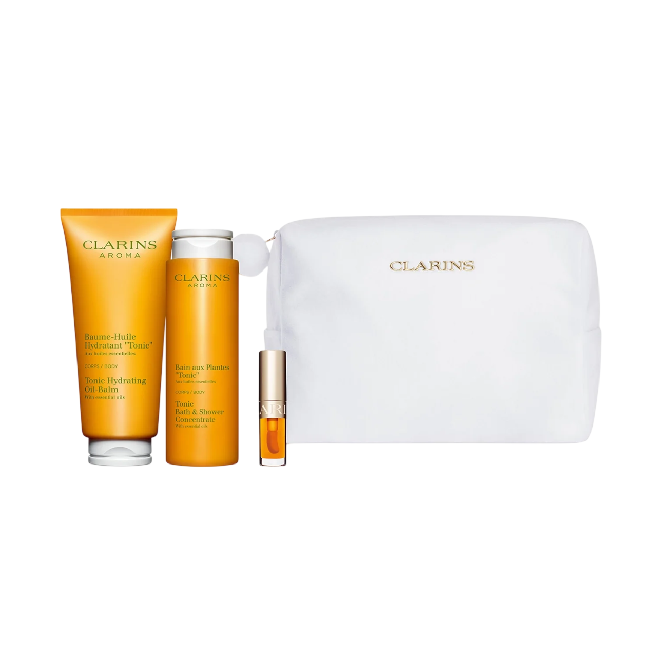 Clarins Hautpflegeset Set Clarins: Aroma, Essential Oils, Hydrating, Body Oil, 200 ml + Aroma, Essential Oils, Shower Gel, Al