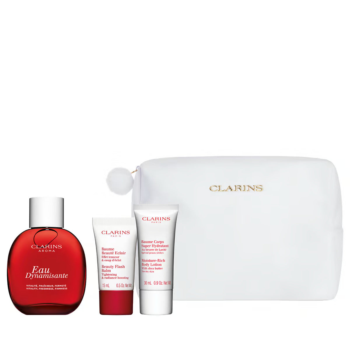 Clarins Hautpflegeset für Frauen – Eau Dynamisante, Beauty Flash Balm & mehr
