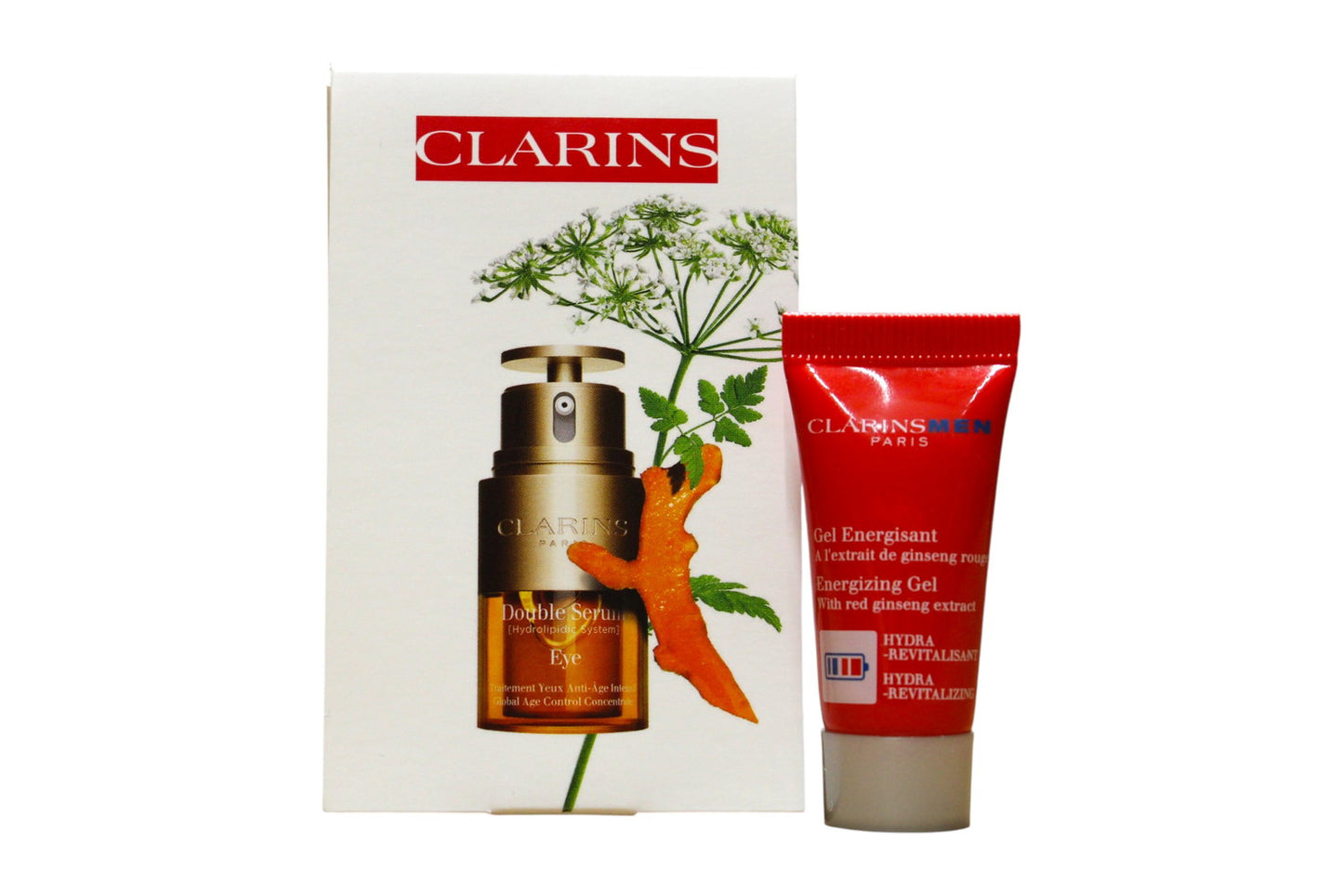 Clarins Hautpflegeset Set Clarins: Men, Energising, Day & Night, Gel, For Face, 5 ml *Miniature + Double Eye, Anti-Ageing, Ey