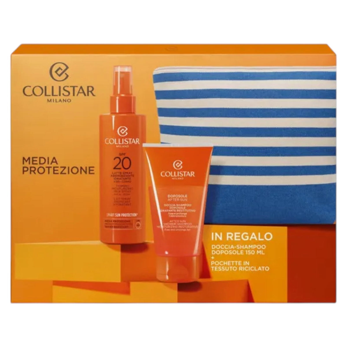 Collistar After-Sun-Shampoo Set Collistar: Collistar, Moisturizing, Sunscreen Milk, SPF20, 200 ml *Tester + Collistar, After-