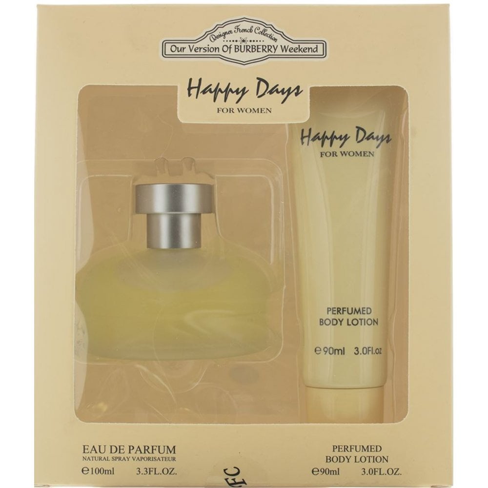 Designer French Happy Days Duftset für Damen – Eau De Parfum 100 ml & Body Lotion 90 ml