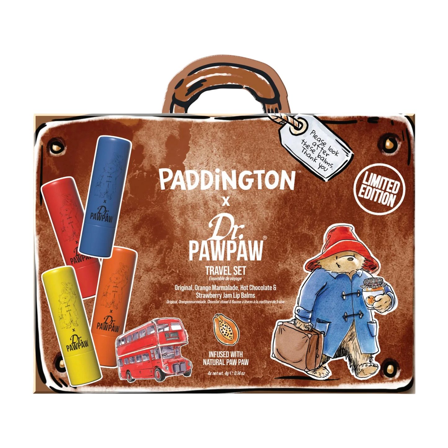 Dr. PawPaw Schminkset Set Dr. PawPaw: Paddington Orange Marmalade, Hydrating, Lip Balm, 4 g + Paddington Bear Original Balm,