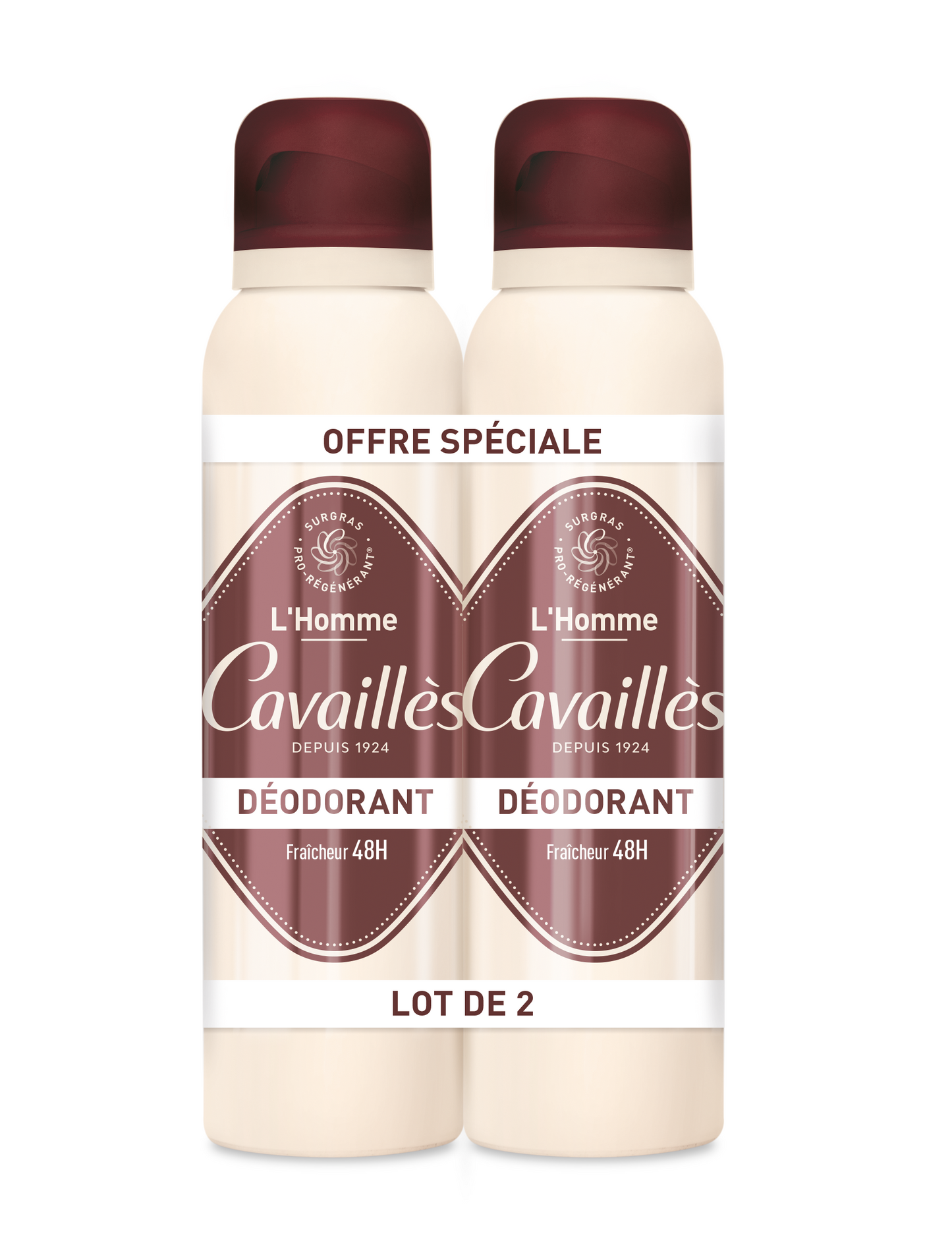 Roge Cavailles Duo Set, Roge Cavailles, L'Homme, 48h Protection, Deodorant Spray, Für Männer, 2 stk, 150 ml Regular