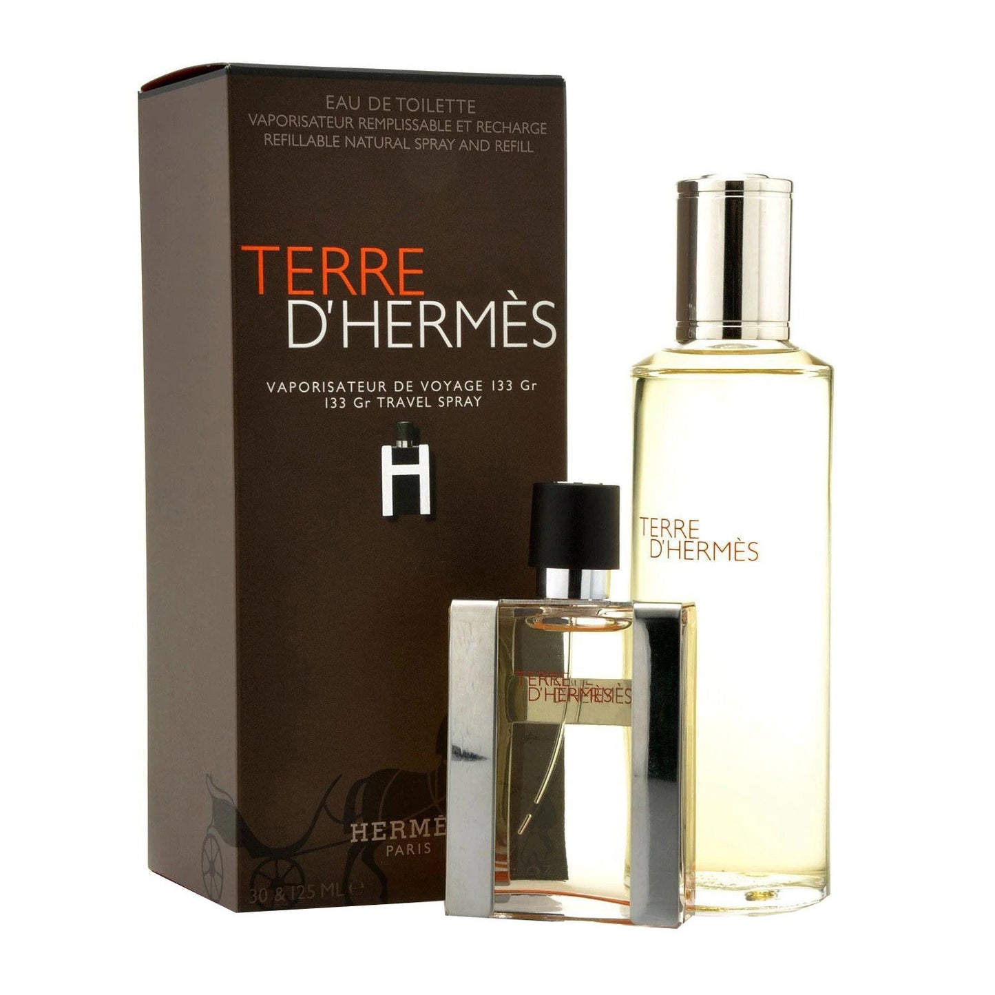 Hermes Parfümset Set Hermes: Terre d'Hermes, Eau De Toilette, For Men, Refill, 125 ml + Terre d'Hermes, Eau De Toilette, For